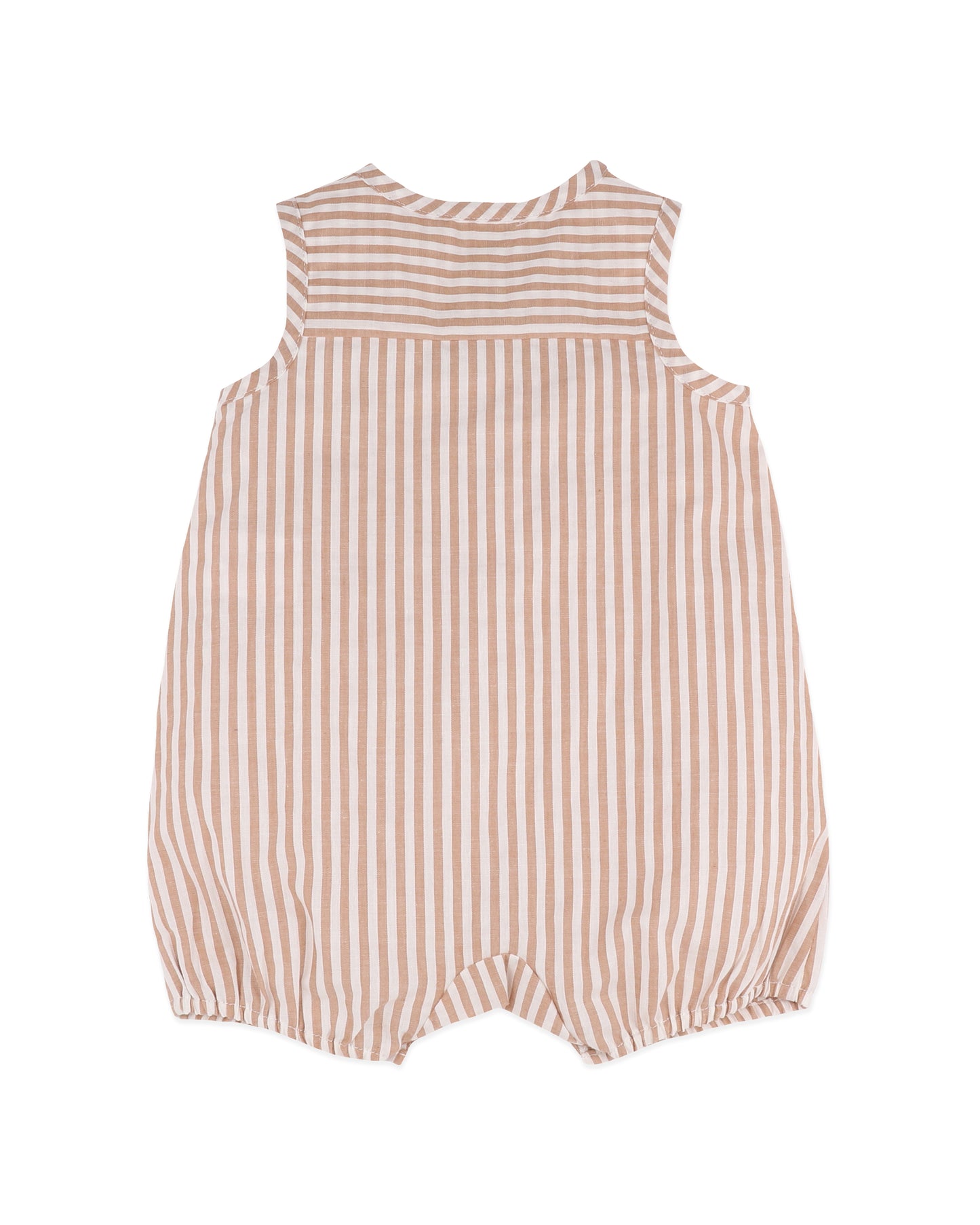 Minihaha Brady Stripe Woven Romper Caramel Stripe