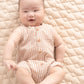 Minihaha Brady Stripe Woven Romper Caramel Stripe