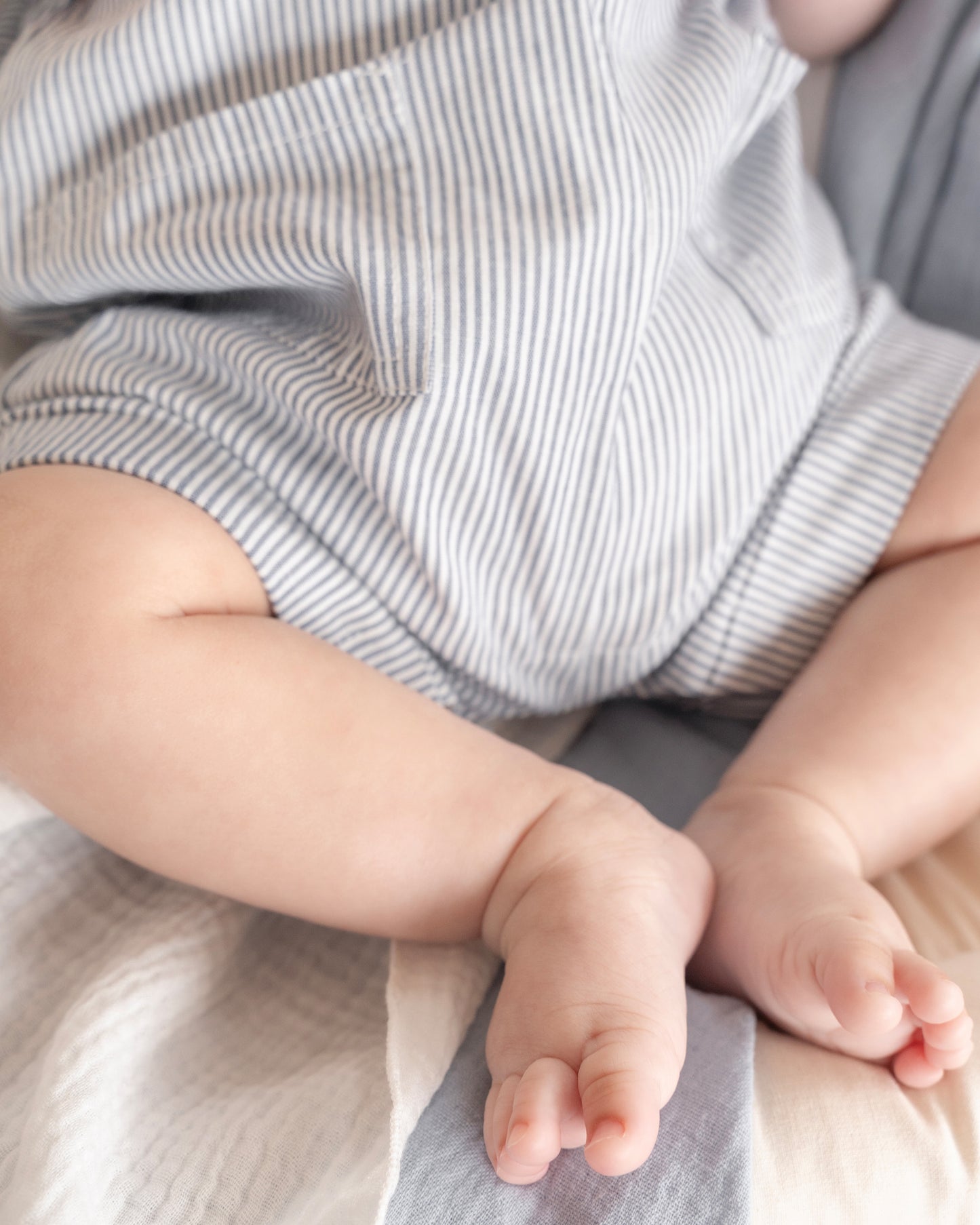 Minihaha Brady Stripe Woven Overalls Indigo Stripe