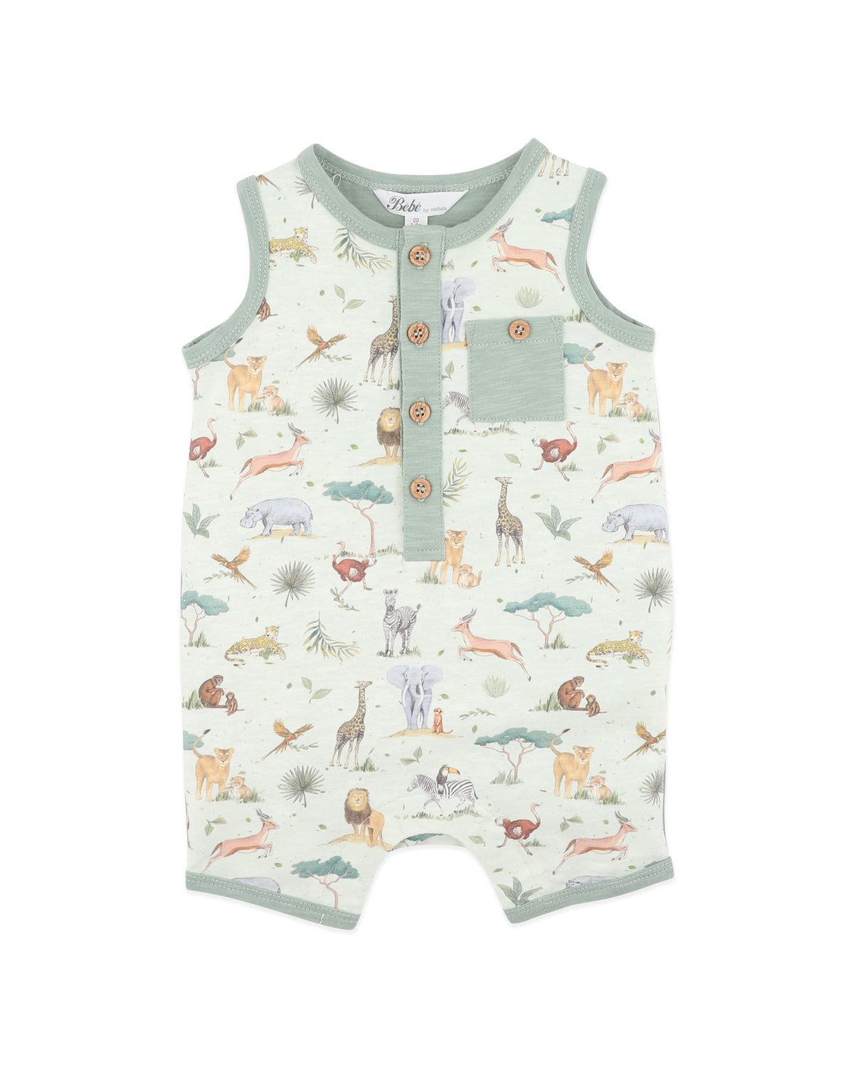 Minihaha Sway Print Elephant Romper
