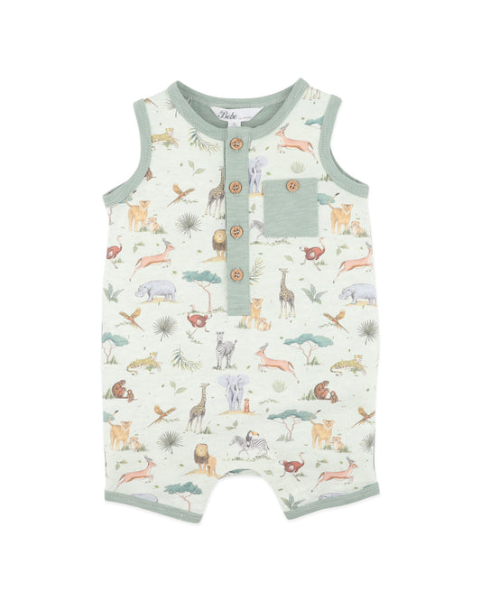 Minihaha Sway Print Elephant Romper