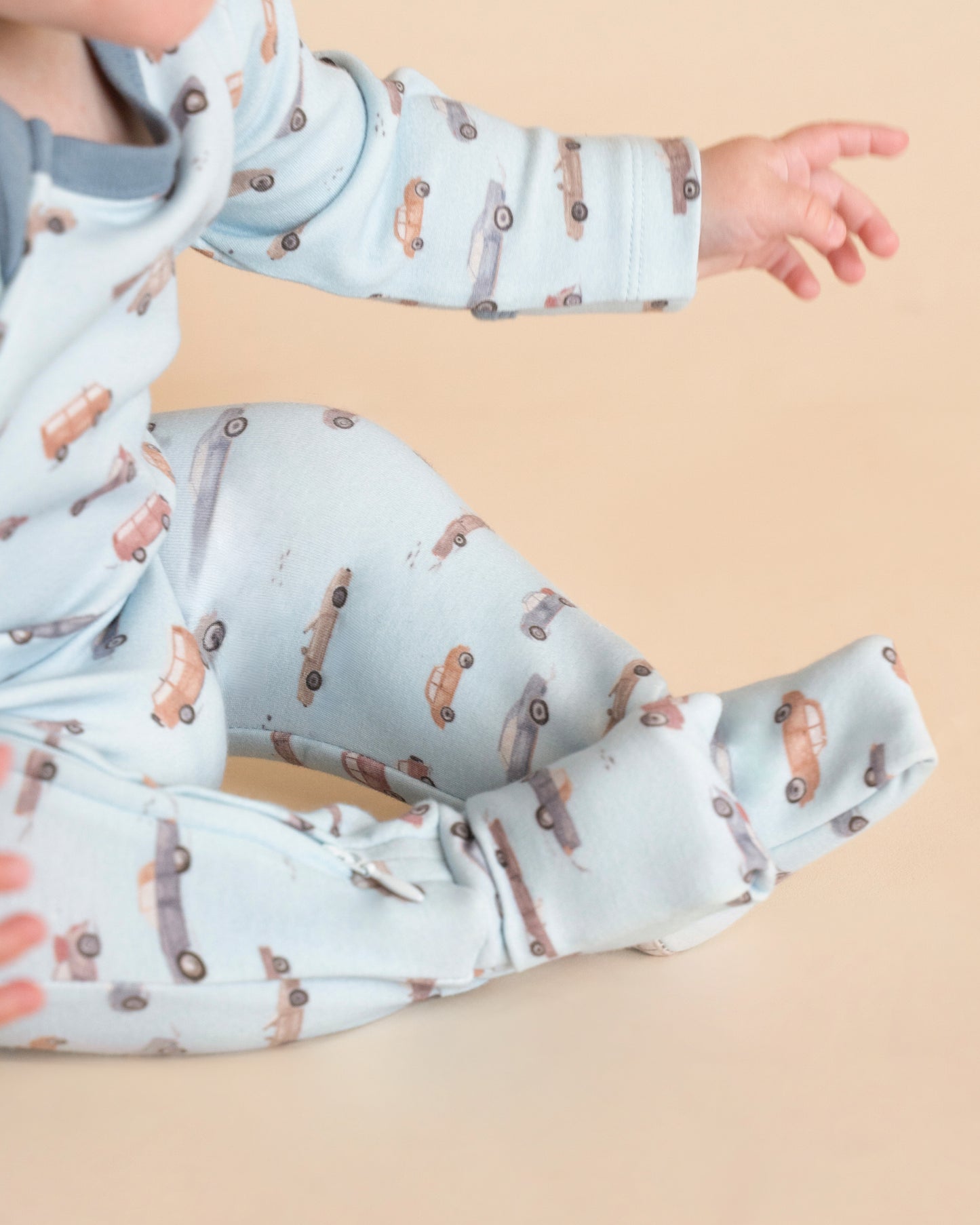 Minihaha Baby Alvin Car Organic Long Sleeve Zipsuit