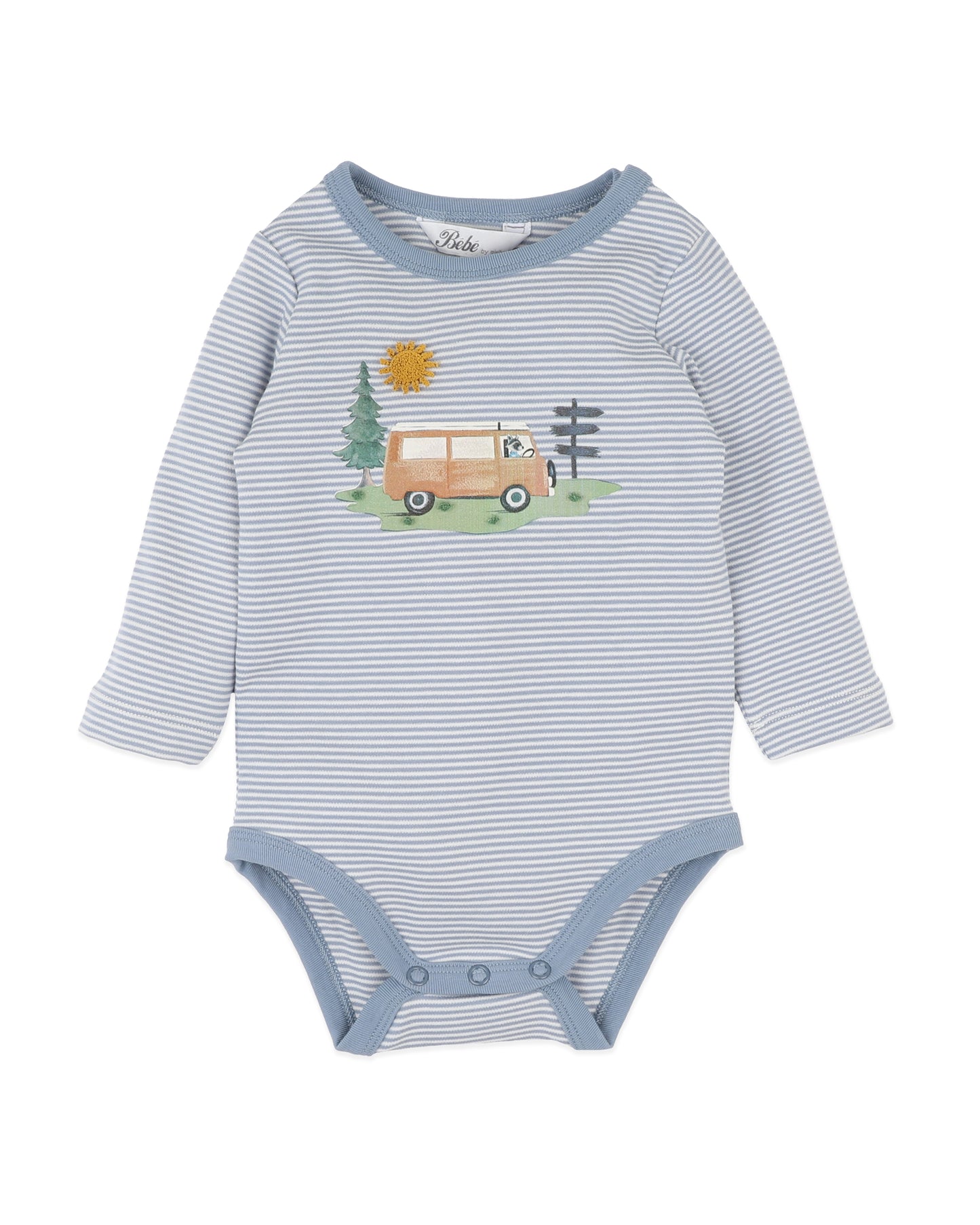 Minihaha Alvin Organic Stripe Long Sleeve Bodysuit