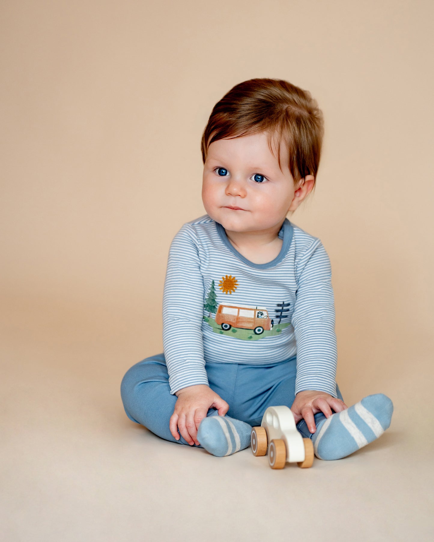 Minihaha Alvin Organic Stripe Long Sleeve Bodysuit
