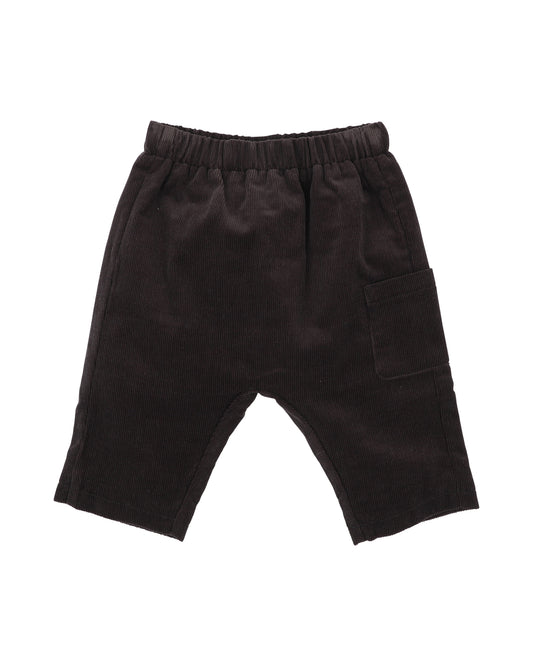 Minihaha Baby Otto Cord Pull On Pants Charcoal