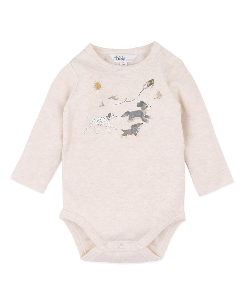 Minihaha Baby Otto Dogs Organic Long Sleeve Bodysuit