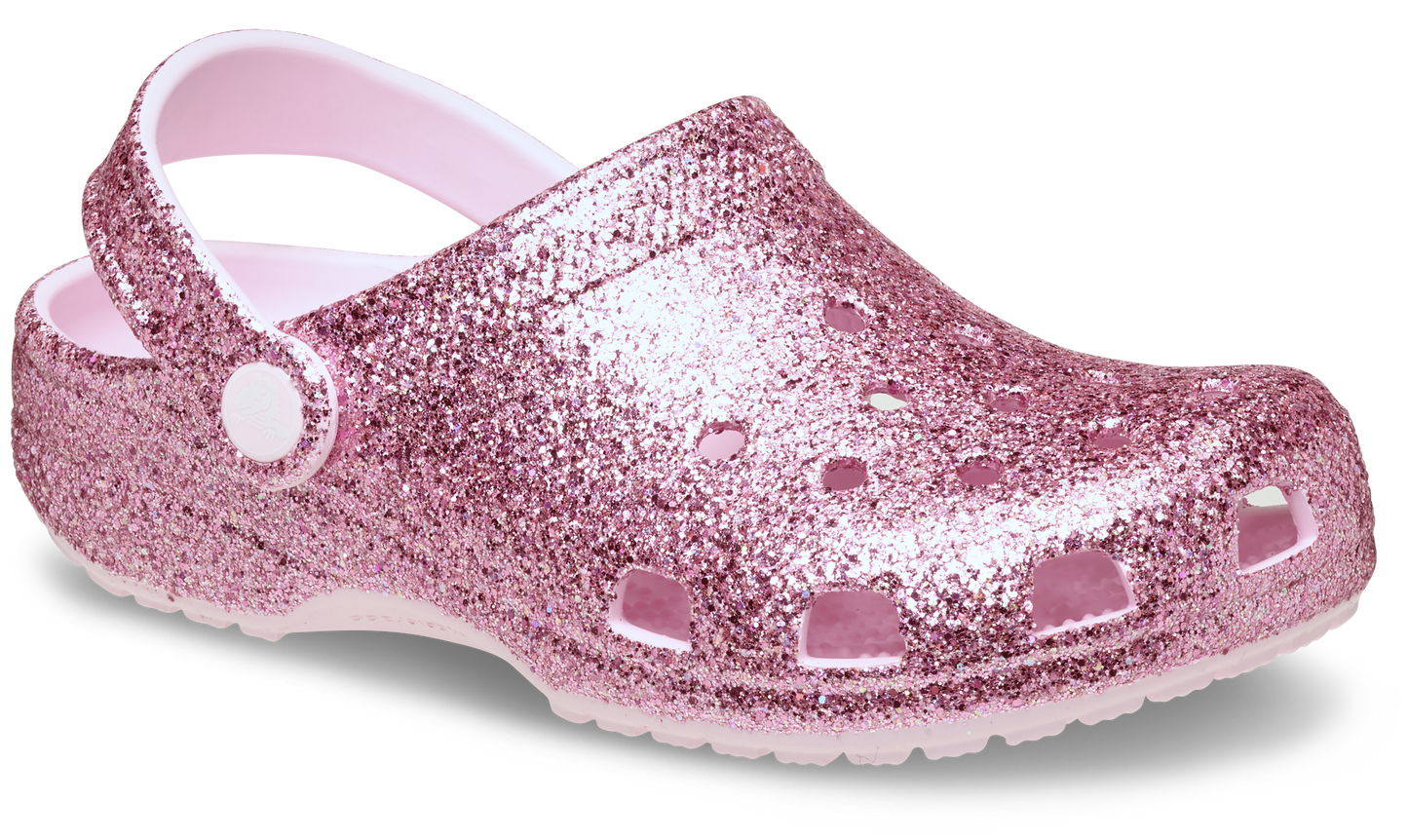 Crocs Classic Chunky Glitter Clog Toddlers Pink Milk