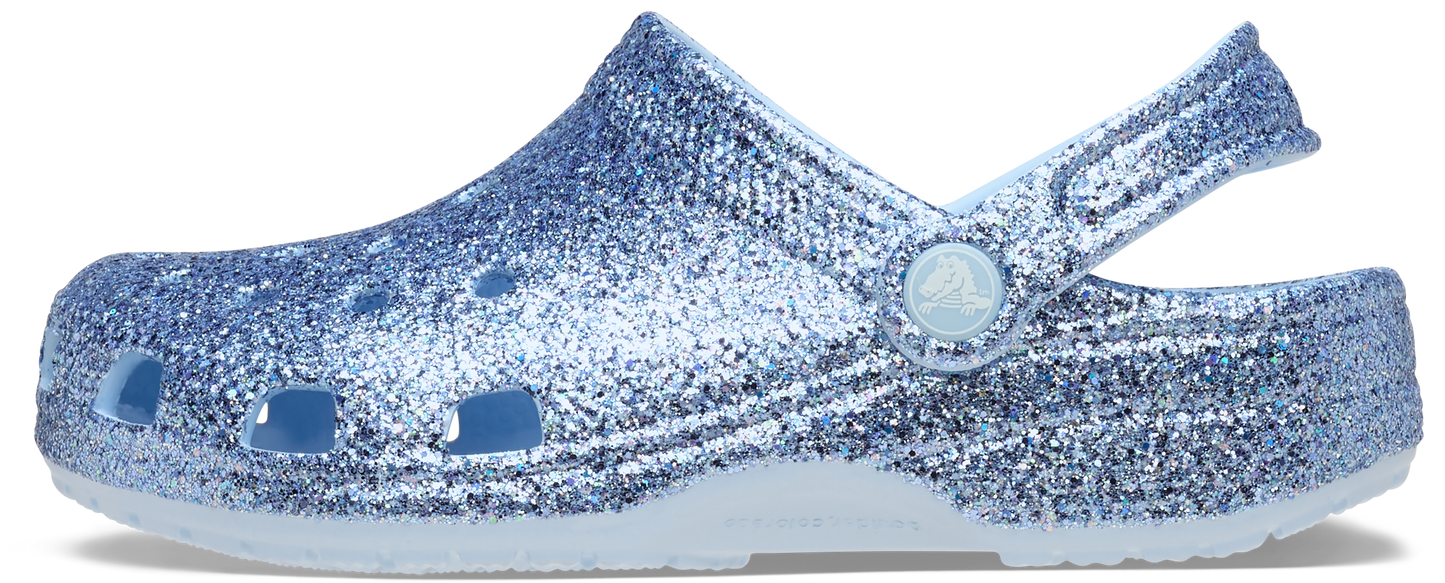 Crocs Classic Chunky Glitter Clog Toddlers Blue Frost