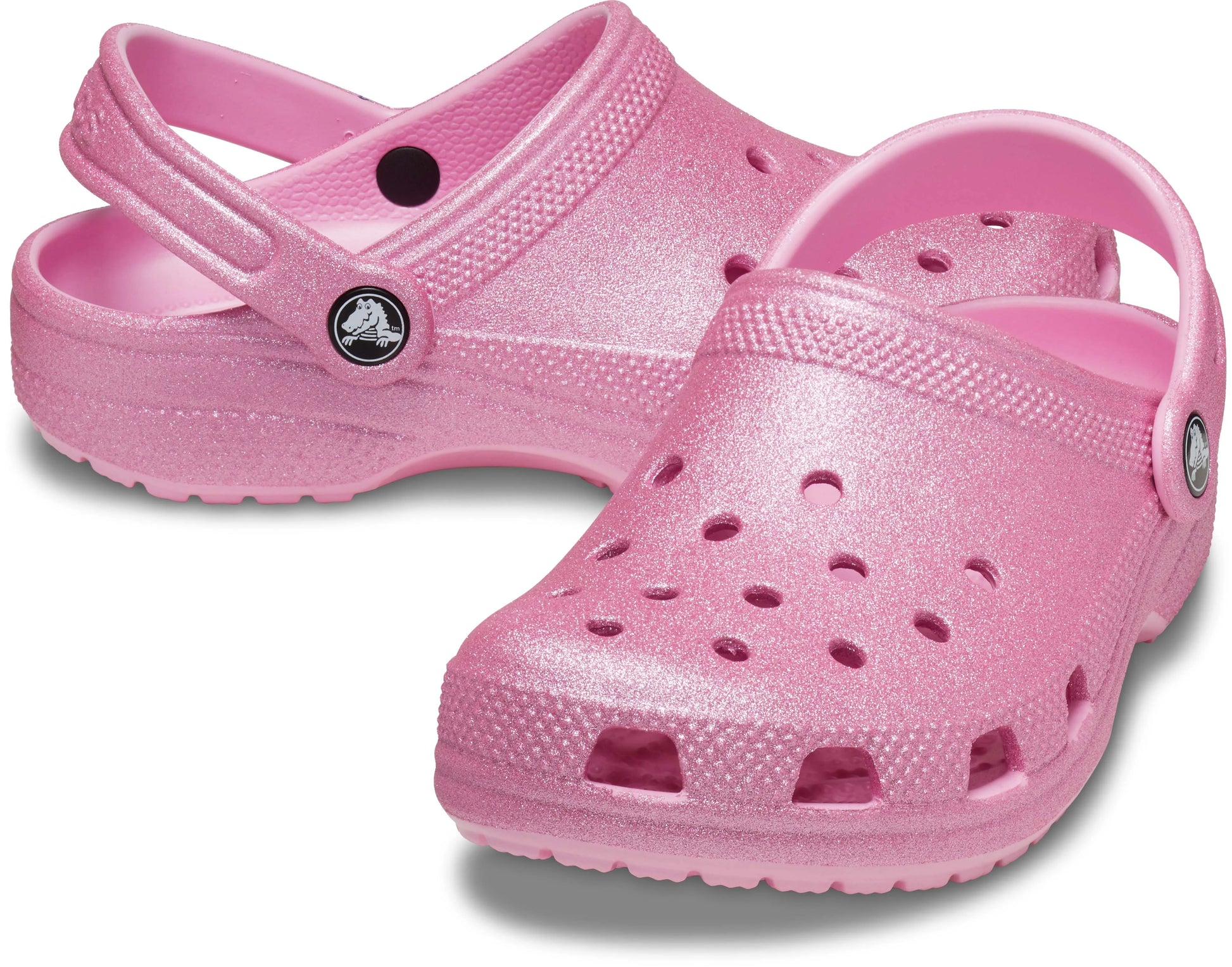 Crocs Classic Glitter Clog Toddlers Pink Tweed - Main Image