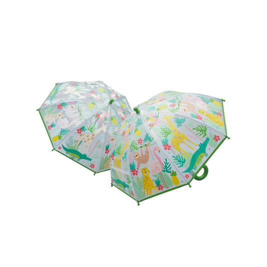 Floss & Rock Transparent Colour Changing Umbrella | Jungle