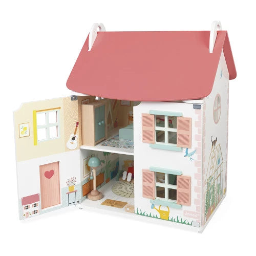 Janod Dolls House with Furniture & Family