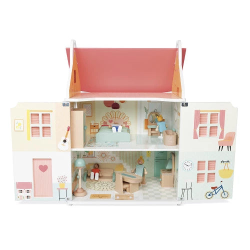 Janod Dolls House with Furniture & Family