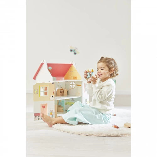 Janod Dolls House with Furniture & Family
