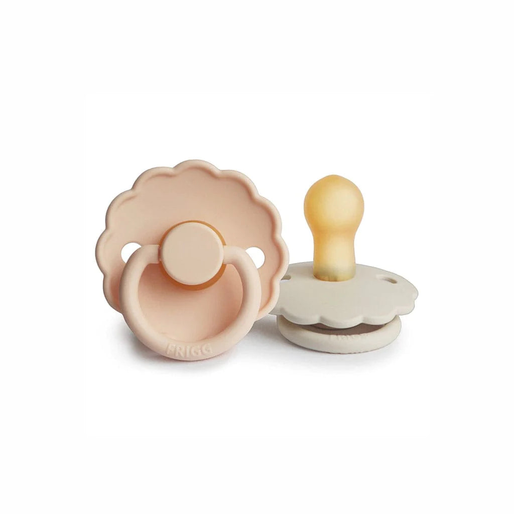 Frigg Daisy Natural Rubber Pacifiers Pink Cream | Cream
