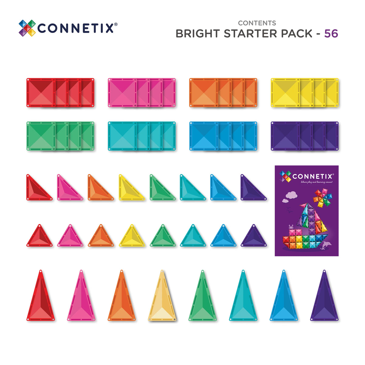 Connetix Bright Starter Pack 56 pc