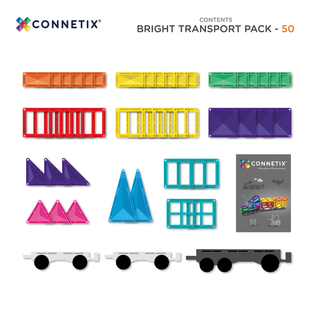 Connetix Bright Transport Pack 50 pc