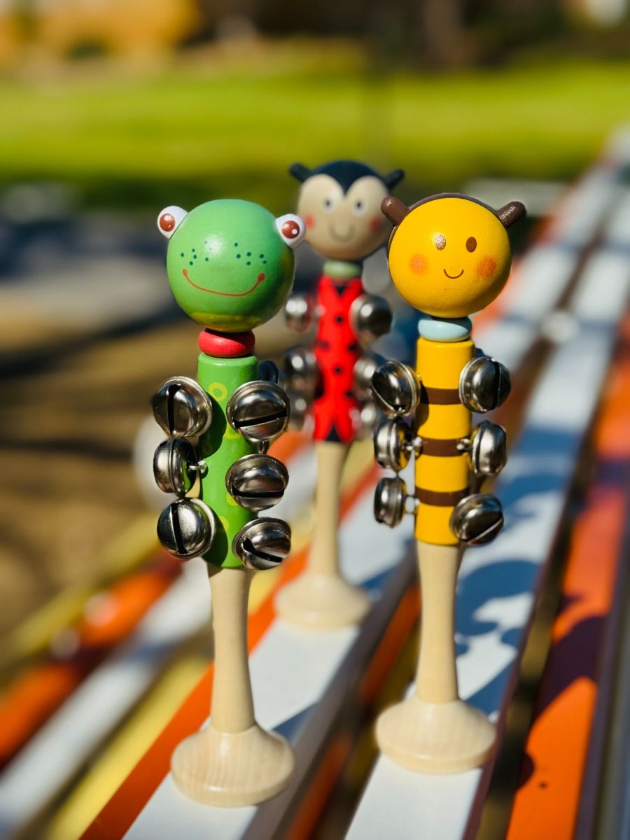 Wooden Bell Rings | Bee, Frog, Ladybug