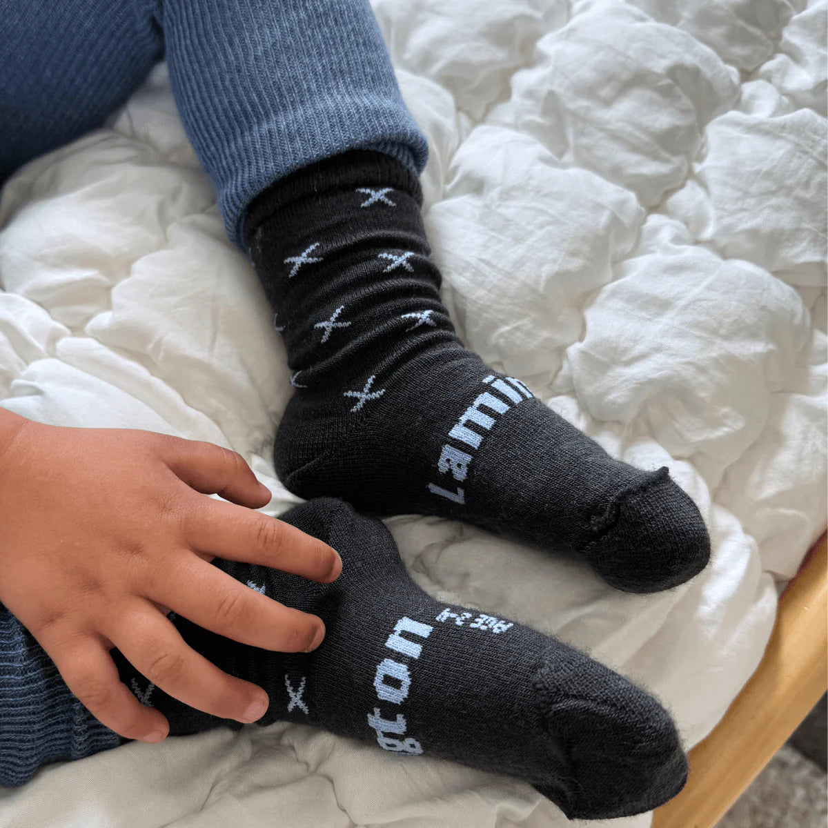 Lamington Child Merino Crew Socks Baltic