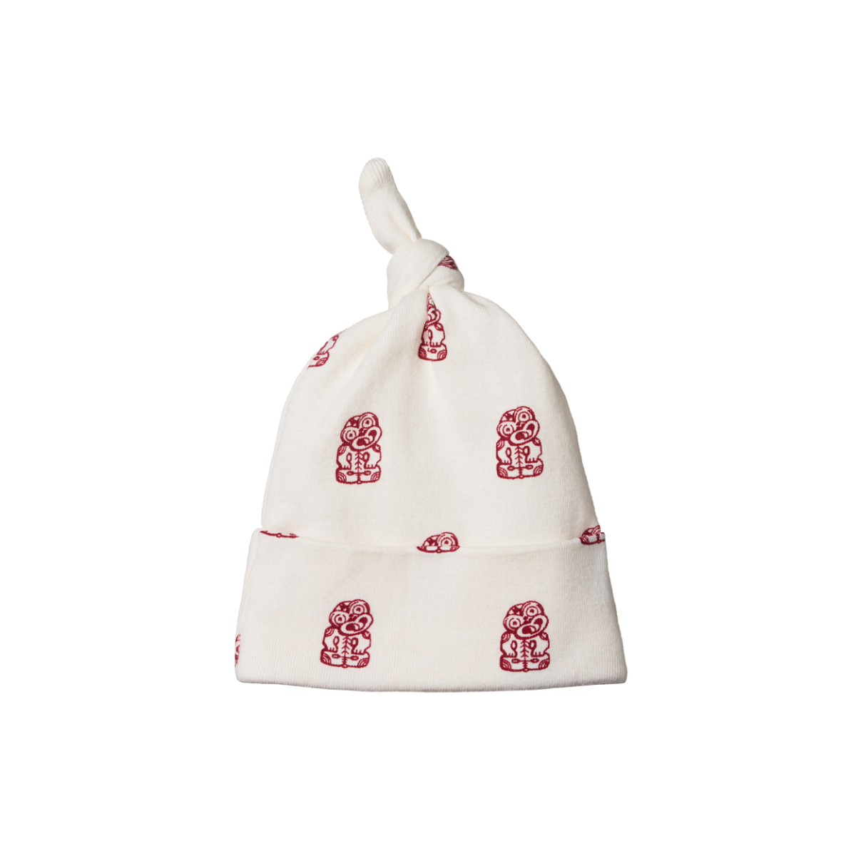 Nature Baby Cotton Knotted Beanie Tiki Print