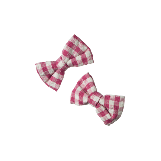 Nature Baby Bow Hair Clips Jam Check 2 Pack