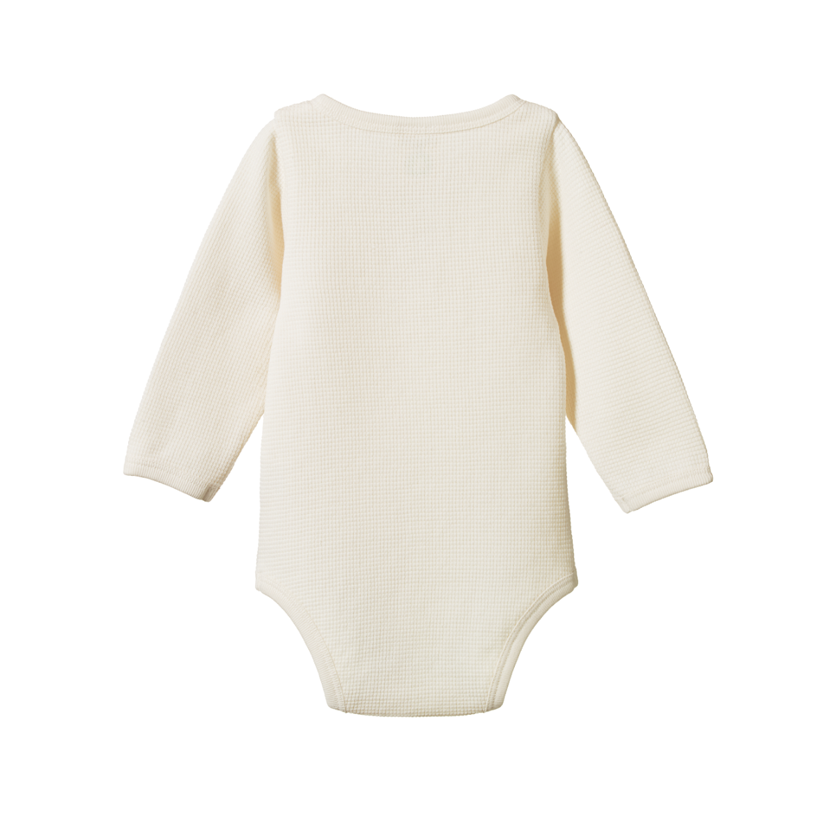 Nature Baby Henley Long Sleeve Bodysuit Waffle Natural