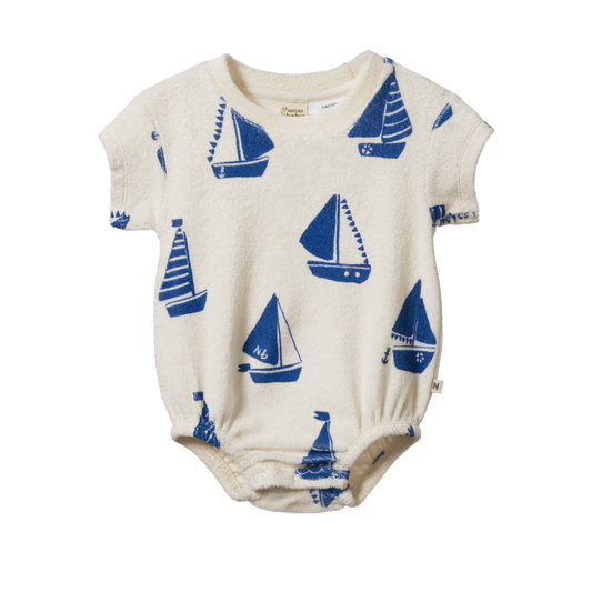 Nature Baby Juno Romper Terry Regatta Print