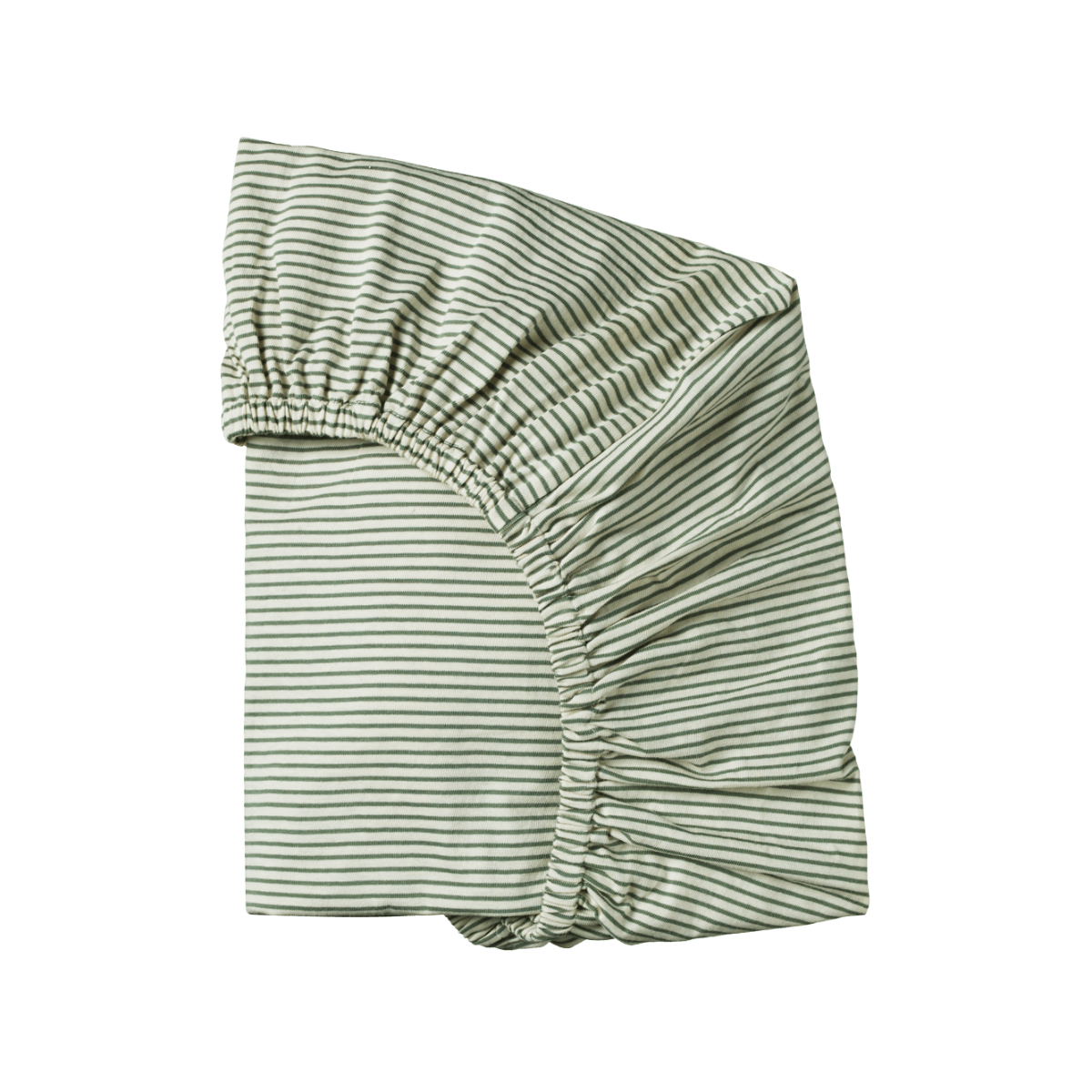 Nature Baby Fitted Sheet Jersey Nettle Pinstripe Bassinet