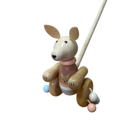 Wooden Push Along Toy Kangaroo