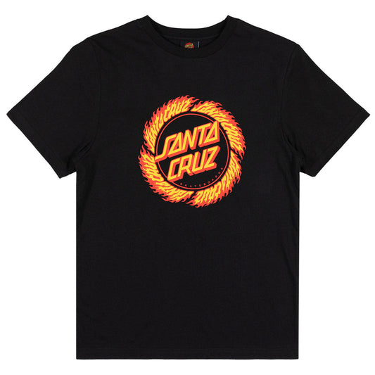 Santa Cruz Flame Ringed Dot Front Tee Black