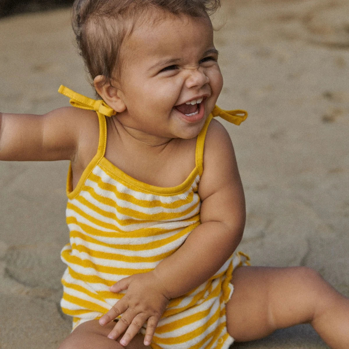 Nature Baby Sylvie Suit Golden Sea Stripe Terry