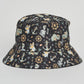 Mad Hueys Reversible Bucket Hat Croc Captain Vintage Black