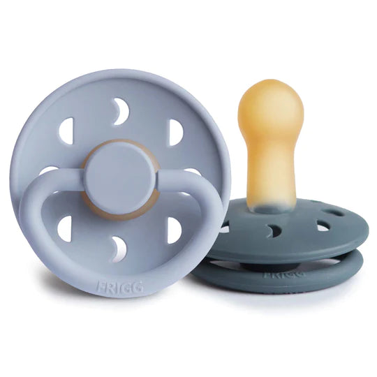 Frigg Moon Phase Natural Rubber Pacifiers Powder Blue | Slate