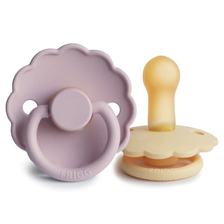 Frigg Daisy Natural Rubber Pacifiers Soft Lilac | Pale Daffodil ...