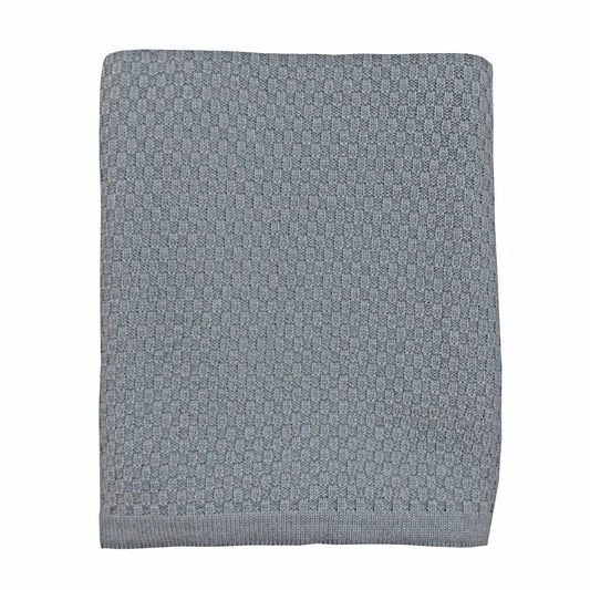Heirloom Baby Ltd Merino Blanket Basket Weave Mid Grey