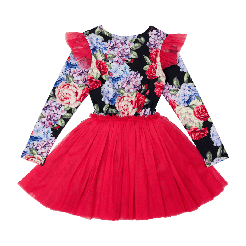 Rock Your Kid Midnight Florals Long Sleeve Circus Dress