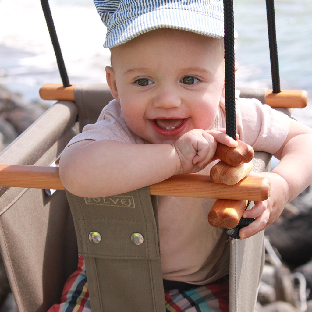 Solvej Baby and Toddler Canvas Swing, Classic Taupe