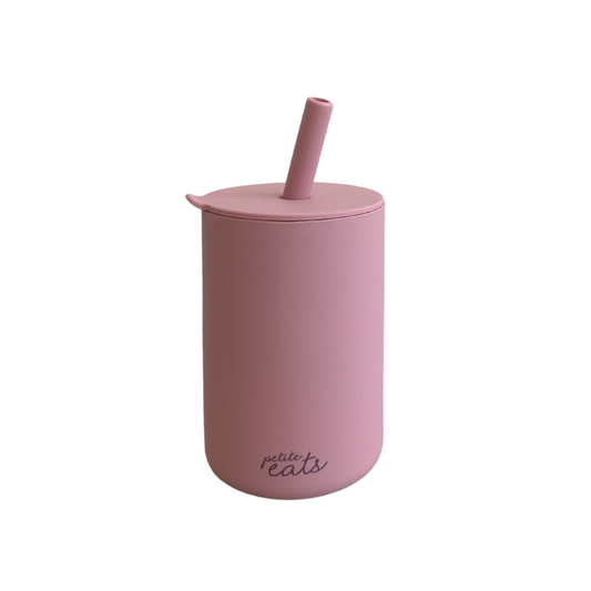 Petite Eats Mini Smoothie Cup with Straw Dusky Rose