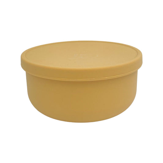 Petite Eats Silicone Bowl with Lid Mustard