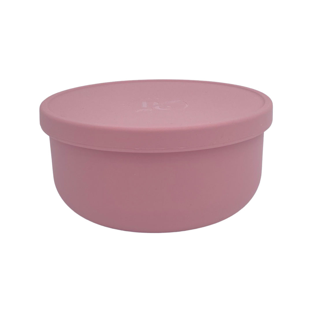 Petite Eats Silicone Bowl with Lid Dusky Rose