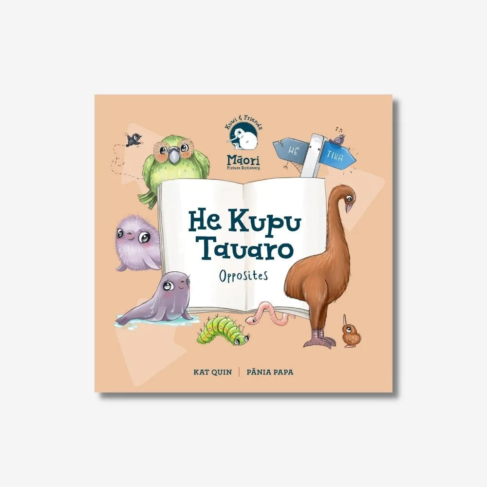 Kuwi & Friends He Kupu Tauaro - Opposites Board Book