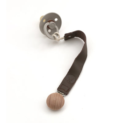 Burrow & Be Leather Pacifier Clip Coffee