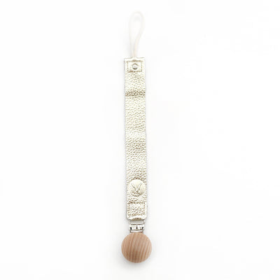 Burrow & Be Leather Pacifier Clip Gold