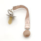 Burrow & Be Leather Pacifier Clip Rose Gold
