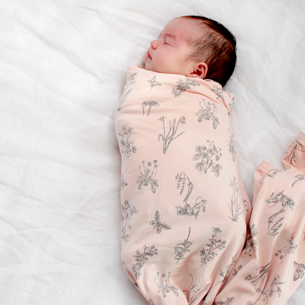 Burrow & Be Stretchy Swaddle Blush Meadow