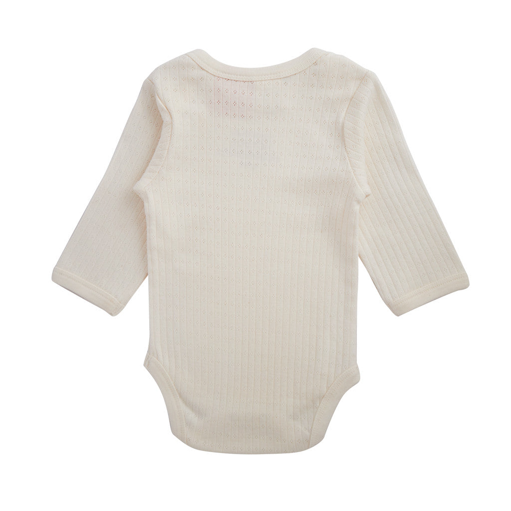 Nature Baby Long Sleeve Bodysuit Pointelle Natural