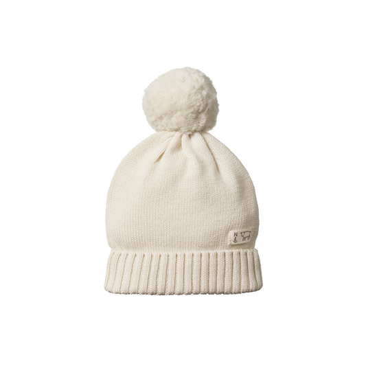 Nature Baby Alpine Pom Pom Beanie Natural