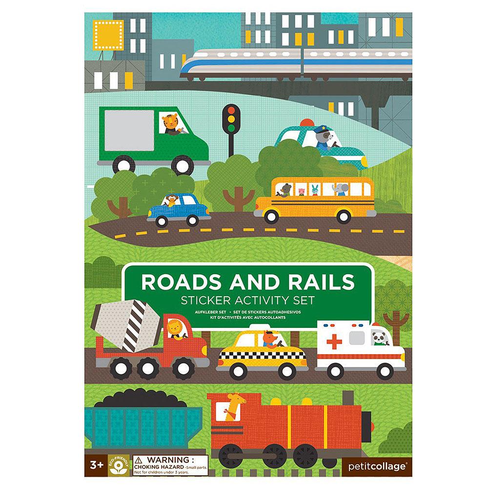 Le Petit Collage Roads & Rails Sticker Activity Set