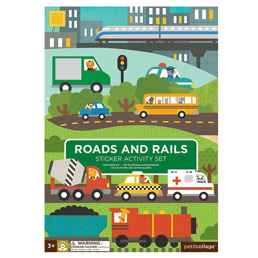 Le Petit Collage Roads & Rails Sticker Activity Set