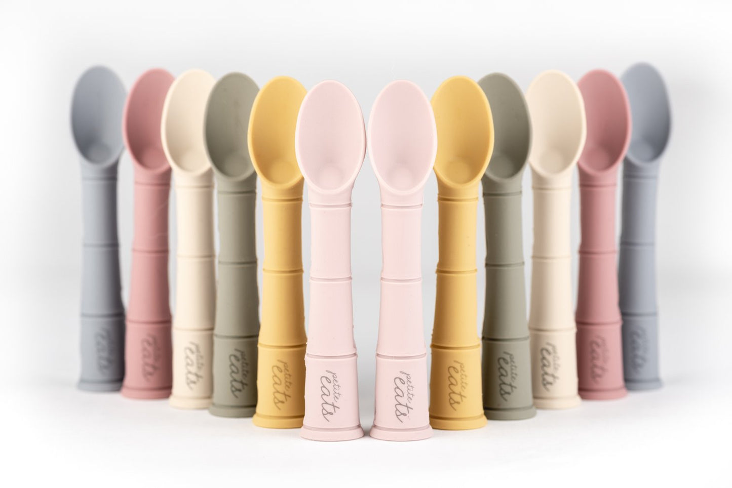Petite Eats Silicone Spoon Set Twin Pack Mustard