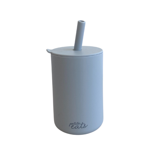 Petite Eats Mini Smoothie Cup with Straw Pewter